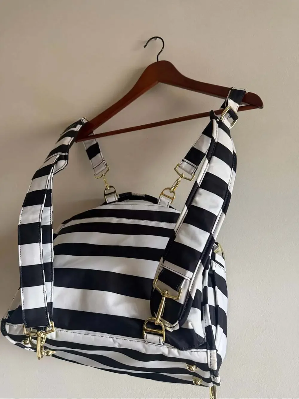 JuJuBe B.F.F. The First Lady Convertible Diaper Bag Black White Gold Luxury Baby